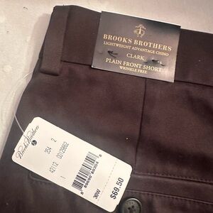Brooks Brothers Black Clark plain front chino shorts